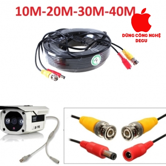 CÁP CAMERA ĐÚC SẴN ĐẦU DÂY- 10M 90K = 15M 110K = 20M 130K = 30M 190K = 40M 210K