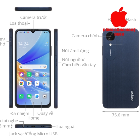 Điện thoại OPPO A17K(mới bảo hành 12 tháng )