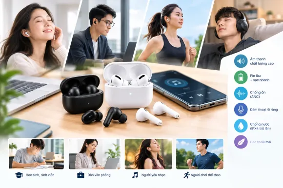 Tai nghe Bluetooth loại nào tốt? Hướng dẫn chọn tai nghe không dây phù hợp với mọi nhu cầu